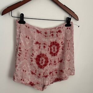 Reformation Pink and Red Tie-Dye Shorts